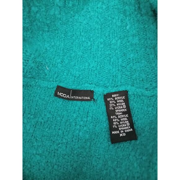 Moda International Y2K 90s Cowl Neck Long Sleeves Wool Blend Sweater Blue XS - Picture 3 of 7